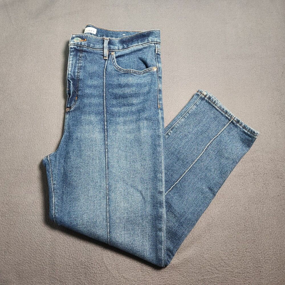 LOFT Women's Straight Leg Jeans in Medium Blue